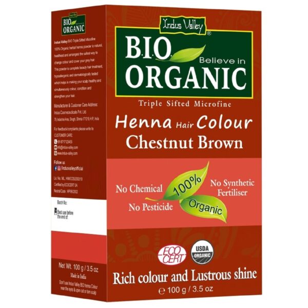 Indus Valley - Bio Organic Henna Hair Color Chestnut Brown -