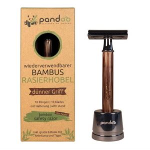 Pandoo - Barberskraber Med Smalt Bambus Skaft - Pandoo