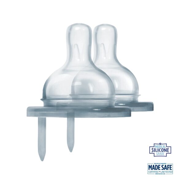 Pura® - Kiki Baby silikone flaskesutter 6+ mdr. 2-pak - Fast flow - pura®