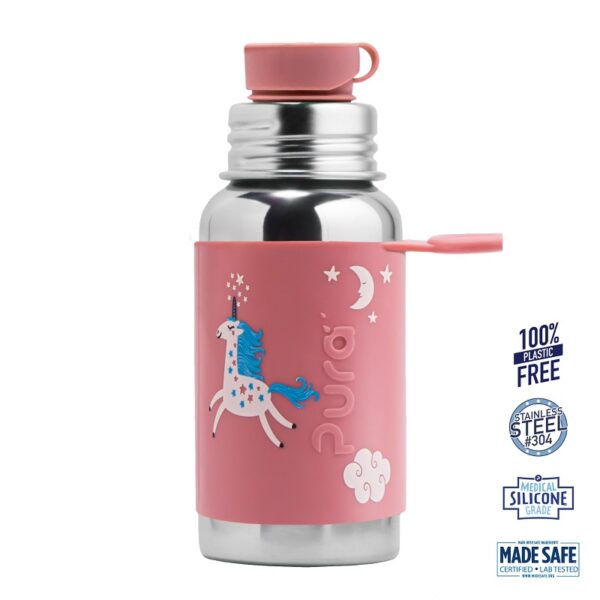 Pura® - Big Mouth SPORTSflaske Enhjørning 550ml - pura®