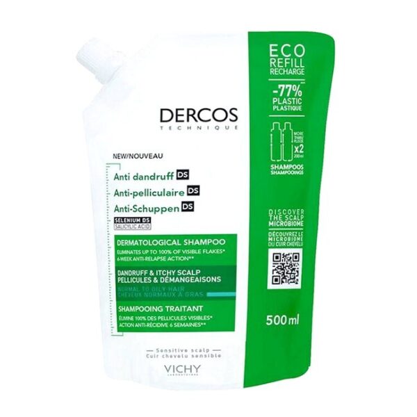 Vichy - Dercos Anti Dandruff Shampoo Normal Hair Refill - 500 ml - vichy