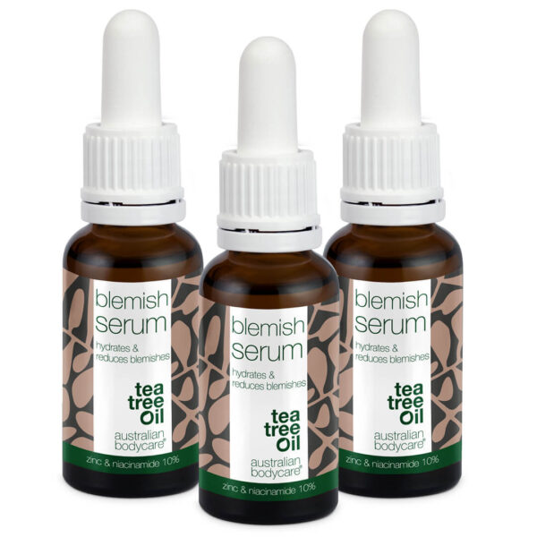 3 stk. Niacinamid Serum til bumser og uren hud â Med Niacinamid 10%, Zink 1% og Tea Tree Oil til uren & fedtet hud - Australian Bodycare