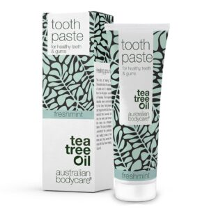 Tea Tree Oil Tandpasta med fluor â Til god mundhygiejne og pleje ved paradentose og mundsvamp - Fresh Mint - Australian Bodycare