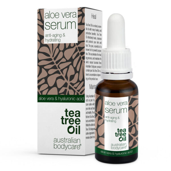 Aloe Vera Bio & C,E, F vitamin Anti age Serum â Serum med Aloe Vera, Tea Tree Oil og Hyaluronsyre mod rynker - Australian Bodycare
