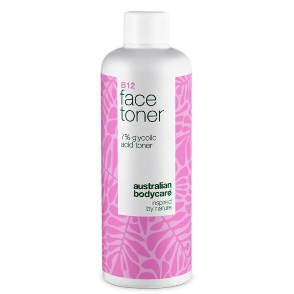 Ansigtstoner med B12 og 7% Glycolic Acid for jævn hudtone â Eksfolierende toner med B12 og 7% Glycolic Acid  -  fjerner døde hudceller, giver ny glød og fremmer en jævn hudtone. - 3 stk - Australian Bodycare