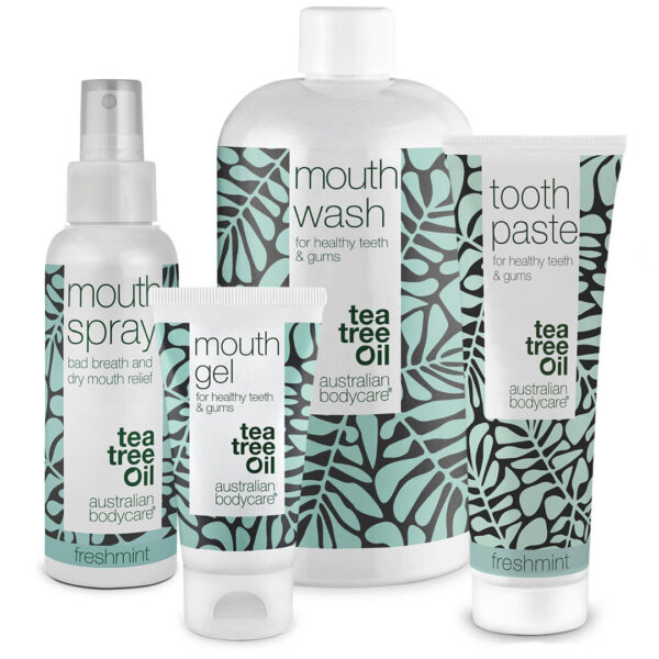 4-pak til mundtørhed â 4 fugtgivende produkter til pleje ved tør mund - Australian Bodycare