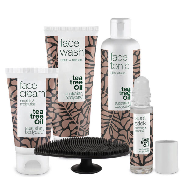 Ansigtspakke med face scrubber â 5-pak til daglig rens af uren hud med bumser - Australian Bodycare