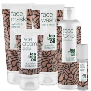 Stor ansigtspakke til uren hud â 5 renseprodukter til fedtet hud med bumser og hudorme - Australian Bodycare