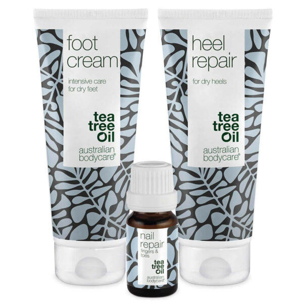 Fod og neglepakke til hård hud â 3 produkter til tørre fødder og gule negle - Australian Bodycare