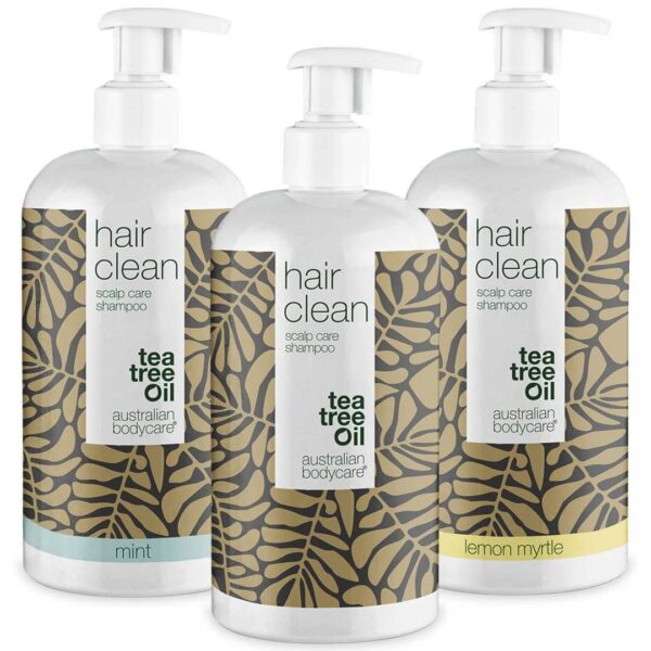 3 for 2 Tea Tree shampoo 500 ml - pakketilbud â Pakketilbud med 3 shampoos (500 ml): Tea Tree Oil, Lemon Myrtle & Mint - Australian Bodycare