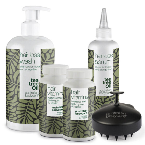 Komplet hårtabspakke med XL produkter â 5 produkter til daglig pleje ved hårtab, fint og tyndt hår - Australian Bodycare