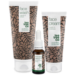 Sæt med Anti Age produkter til 50+ â 3 produkter til rynker og moden hud: ansigtsrens, Anti Age Serum & creme - Australian Bodycare