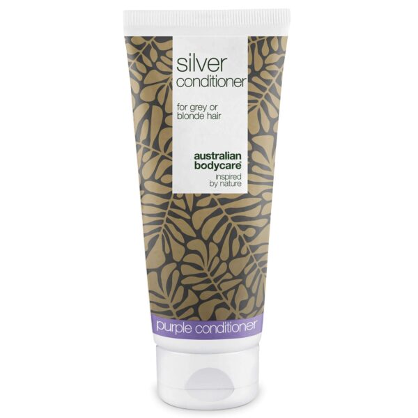Silver Conditioner til gråt og blondt hår mod gule toner â Balsam med violette pigmenter fjerner gule toner og fremhæver kolde nuancer. Giver glans og styrker håret. Til både naturligt og farvet hår. - 1 stk. - Australian Bodycare