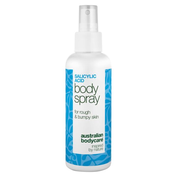 Salicylsyre spray mod bumser og uren hud på kroppen â Salicylsyre spray mod bumser og uren hud. Indeholder salicylsyre og glycolic acid, der renser porer og giver smuk hud. - 3 stk. - Australian Bodycare