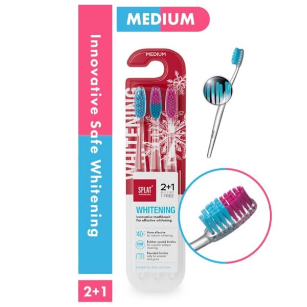 SPLAT® - 3- pak Whitening Tandbørste - Medium - SPLAT®