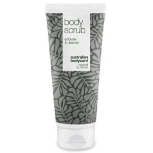 Body Scrub til bumser og uren hud på kroppen â Eksfoliering med 100% naturlig Tea Tree Oil - Også til intim brug - Lemon - Australian Bodycare