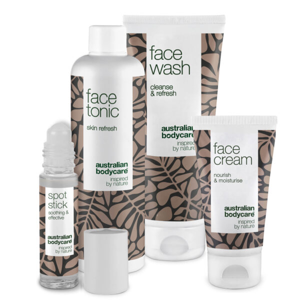Ansigtspakke til uren hud â  4 renseprodukter mod bumser, hudorme og fedtet hud - Australian Bodycare