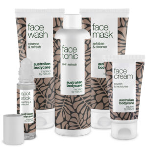 Stor ansigtspakke til uren hud â 5 renseprodukter til fedtet hud med bumser og hudorme - Australian Bodycare