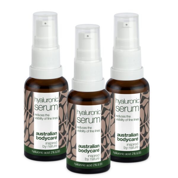 3 Hyaluronsyre Serum for glød og fine linjer â Med Hyaluronsyre 2% & B5 vitamin til fine linjer & dybe furer - Australian Bodycare