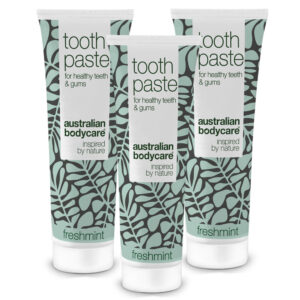 3 stk. Tea Tree Oil Tandpasta Freshmint â Til daglig pleje ved paradentose, svamp og tandkødsbetændelse - 3 stk. - Australian Bodycare