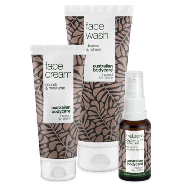Hyaluronsyre Booster Sæt for glød & glat hud â 3 produkter for masser af glød og minimering af furer og fine linjer - Australian Bodycare