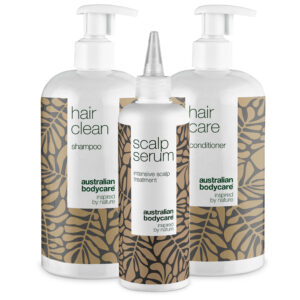 XL Hovedbundspakke â 3 produkter mod tør og kløende hovedbund, skæl og fedtet hår - Australian Bodycare