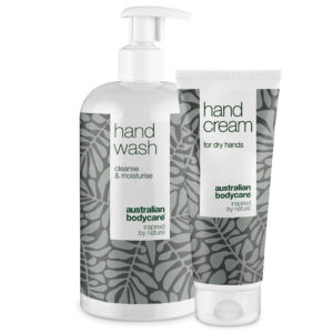 Håndpakke mod tørre, sprukne og kløende hænder â Håndsæbe og håndcreme til tørre hænder der sprækker - Australian Bodycare