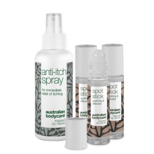 4-pak til pleje ved myggestik og insektbid â 4 beroligende produkter til at lindre irritation fra insektstik - Australian Bodycare