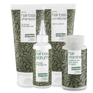 Pakke til hårtab og tyndt hår â Hårtabsprodukter med Biotin, Tea Tree Oil og Capilia Longa - Australian Bodycare