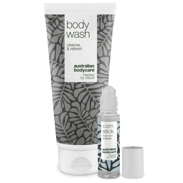 2 pak til pleje af ligtorne â 2 produkter til ligtorne og hård hud på fødderne - Australian Bodycare