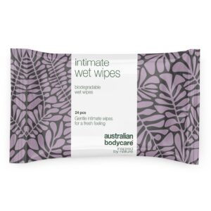 Intim Vådservietter med Tea Tree Oil 24 stk. â til daglig intimpleje ved uønsket lugt, kløe og tørhed - 1 stk. - Australian Bodycare