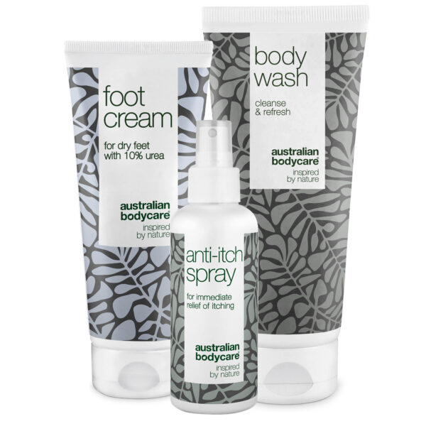 3 produkter til kløe under fødderne â Pakke til daglig pleje ved kløende fødder - Australian Bodycare