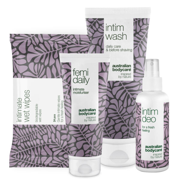 4 pak intimprodukter mod uønsket lugt â Intimpleje målrettet lugt fra underliv og skede - Australian Bodycare