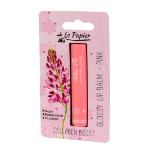 Le Papier - Collagen Boost - Glossy Lip Balm - Pink - Le Papier