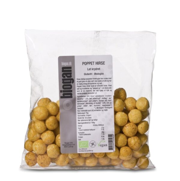 biogan - Økologisk poppet hirse - let krydret - biogan