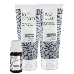 Fod og neglepakke til hård hud â 3 produkter til tørre fødder og gule negle - Australian Bodycare