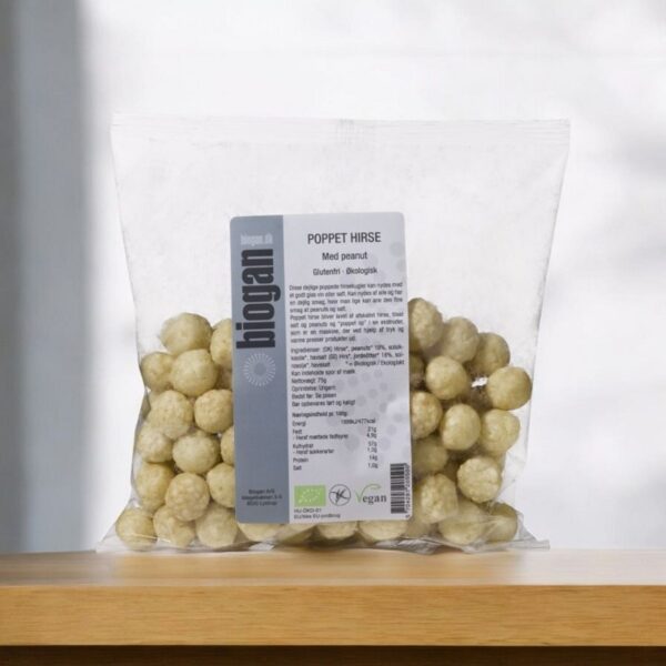 biogan- Økologisk poppet hirse - peanut - biogan