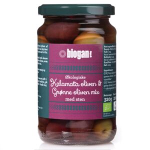 biogan - Økologiske kalamata oliven & grønne oliven mix - med sten - biogan