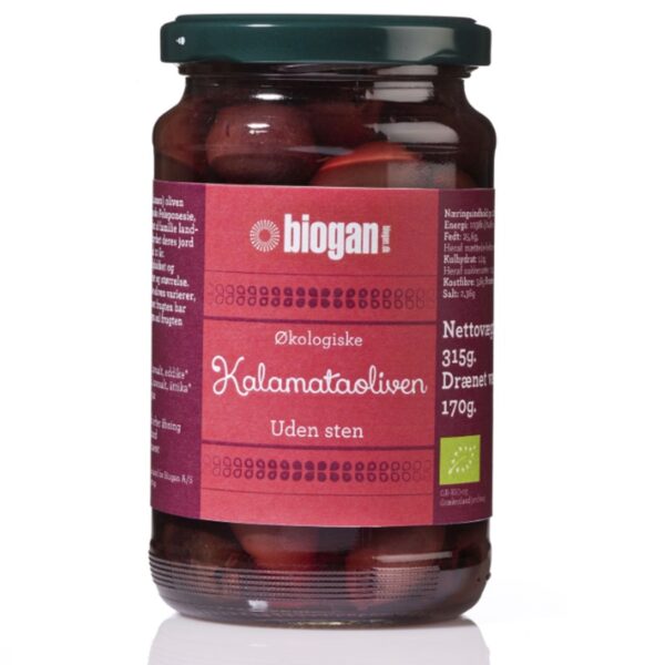 biogan - Økologiske kalamata oliven - uden sten - biogan