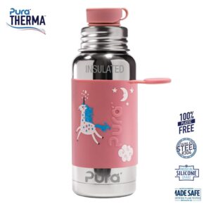 Pura® - Therma Sportsflaske Big Mouth® Enhjørning 475ml - pura®