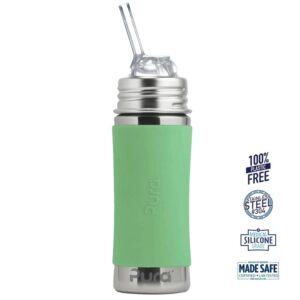 Pura® - Kiki Straw Baby Sutteflaske 6+ mdr. Moss 325ml - Fast flow - pura®