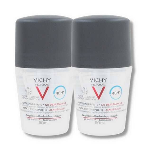 Vichy - Homme Antiperspirant Deo Roll On 48H Duo - 2 x 50 ml - vichy