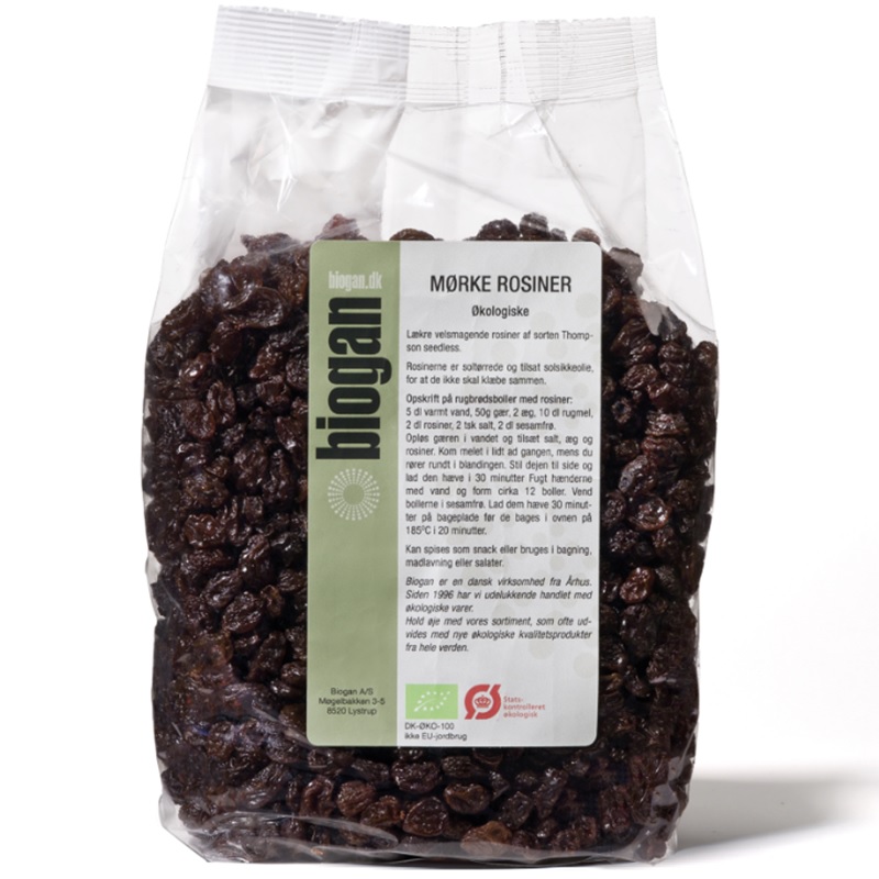 biogan - Økologiske mørke rosiner 1kg - biogan