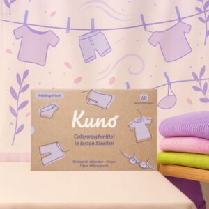 Kuno - Vaskemiddel i ark 60 stk. - kulørtvask med duft - Kuno