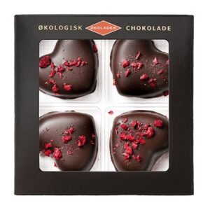 Økoladen - Marcipan hjerter med hindbær - 4-pak -