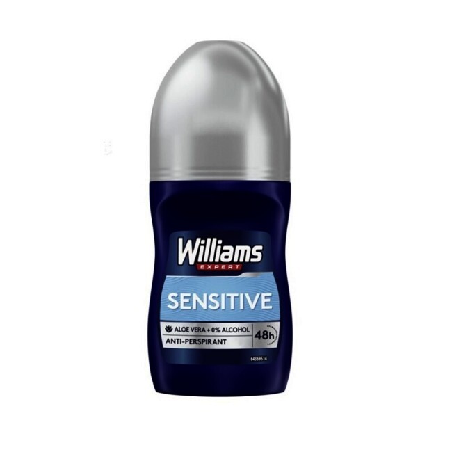 Williams - Expert Sensitive Deo Roll On Antiperspirant 48H Aloe Vera - 50 ml - williams