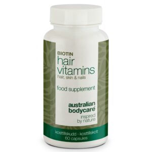 Hårvitaminer med Biotin â Vitaminer med højt indhold af biotin, som bidrager til at vedligeholde et normalt hår. - 1 stk. - Australian Bodycare