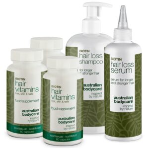 XL pakke til hårtab â 5 hårtabsprodukter med Biotin til tyndt hår - Australian Bodycare