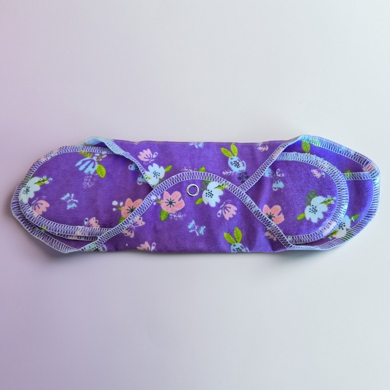 GladRags - Genanvendelig hygiejnebind dag Plus - Lilla med blomster - GladRags