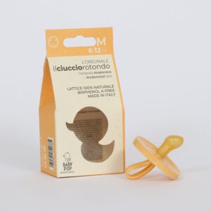 BABY POP - Anatomisk naturgummisut - 6-12m - gul - BABY POP